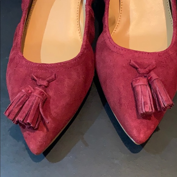 NIB J.Crew Suede Tassel Stretch Flats - Picture 2 of 5